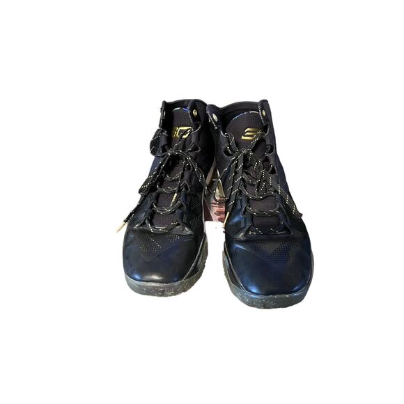 Size 12 - Under Armour Curry 2 Elite 2016 Hi Tops Black Metallic Gold Men’s - Picture 3 of 6